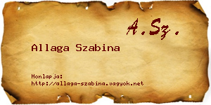 Allaga Szabina névjegykártya